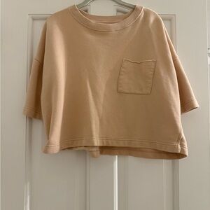 Aerie Short Sleeve Pocket Cropped Sweatshirt